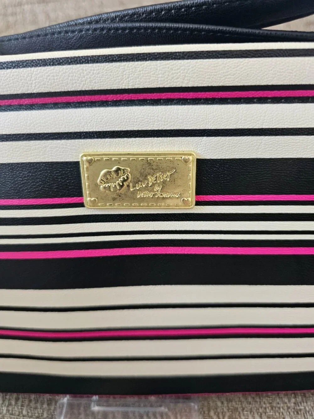 Luv Betsey by Betsey Johnson Striped Multi-Compartment Wristlet Clutch